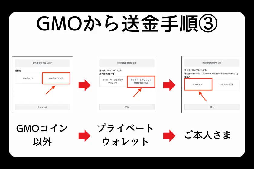 GMOコインからホットウォレット：XverseへBitcoinを送金する手順3